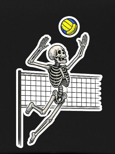 Volleyball Skeleton Spike