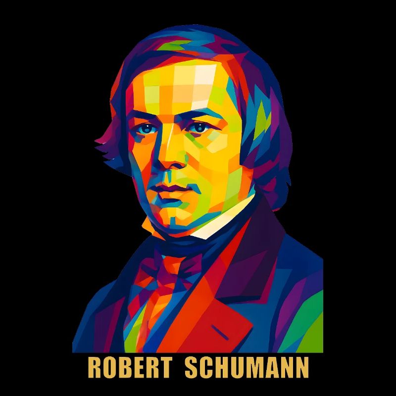 WPAP Polygon Portrait Robert Schumann Compositeur