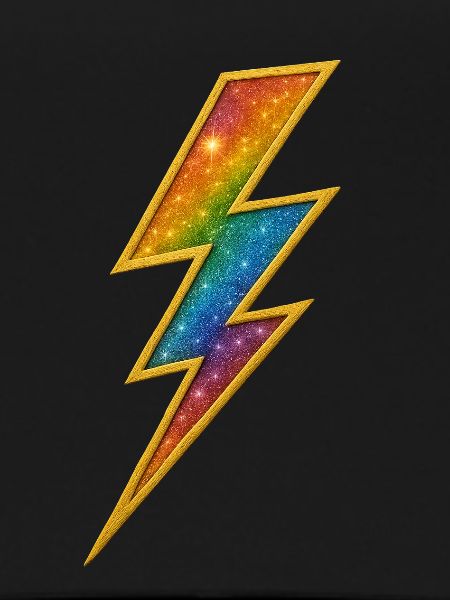 Rainbow Lightning with Gold Frame
