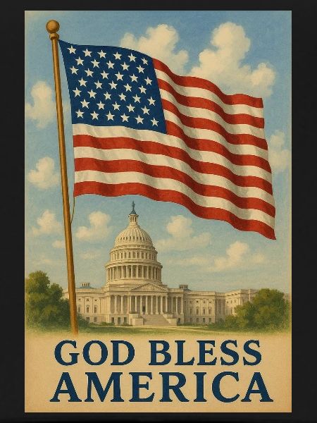 God Bless America Flag Art