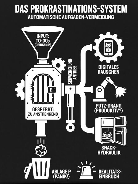 Procrastination System Funny Infographic