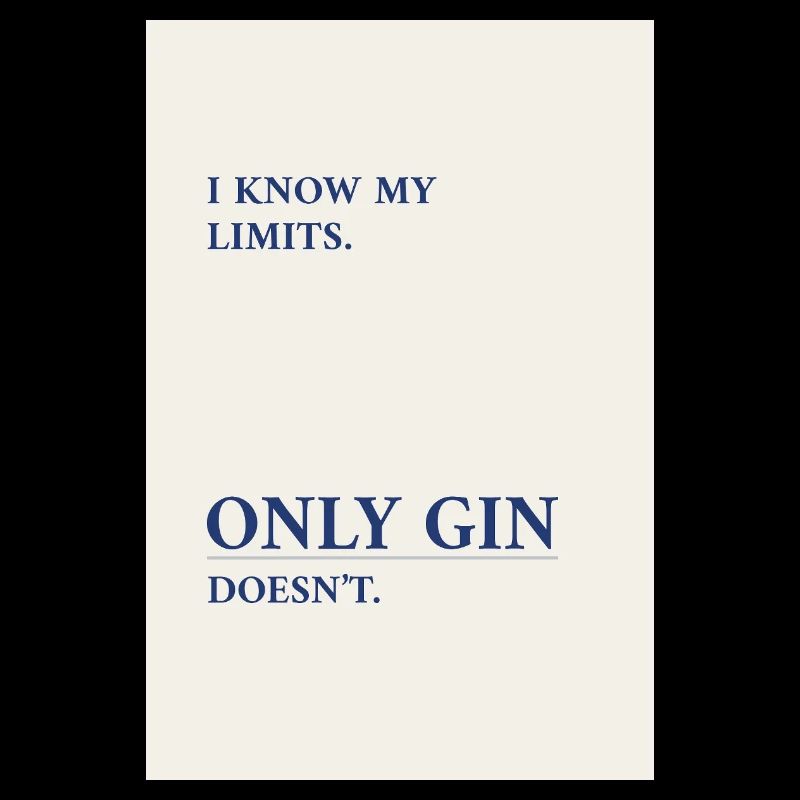 Gin n’a pas de limites – affiche à la typographie minimale