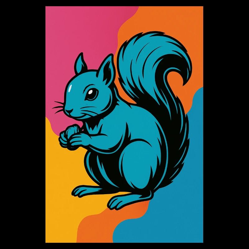 Colorful Squirrel Pop Art