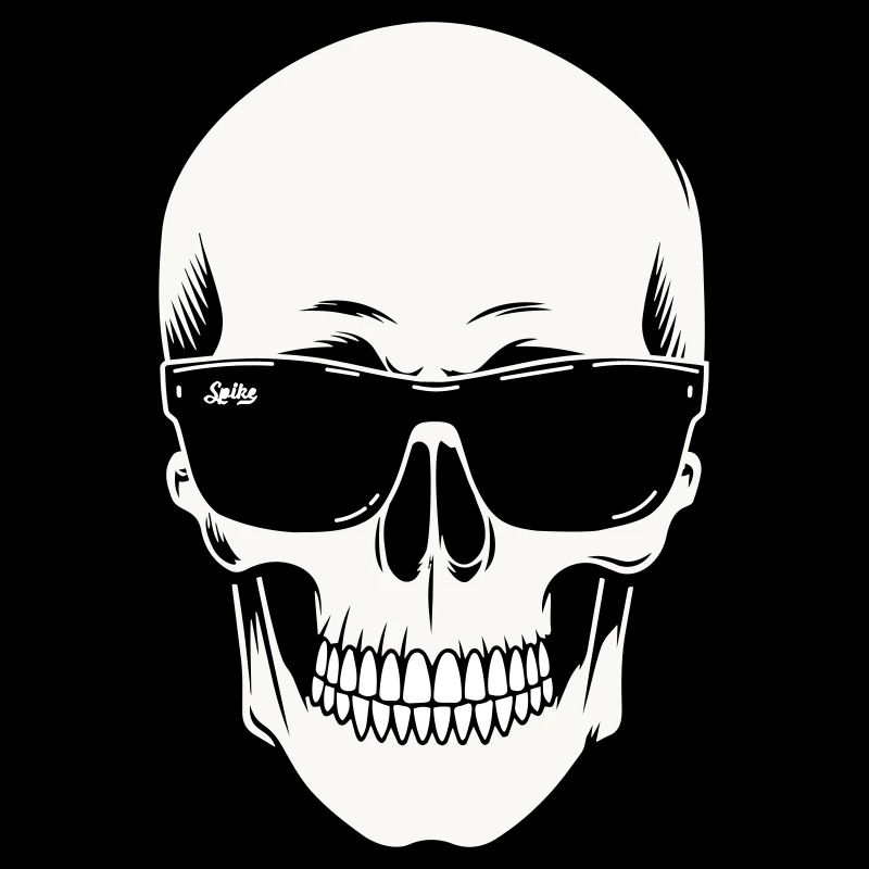 Squelette avec lunettes de soleil en noir et blanc vectoriel