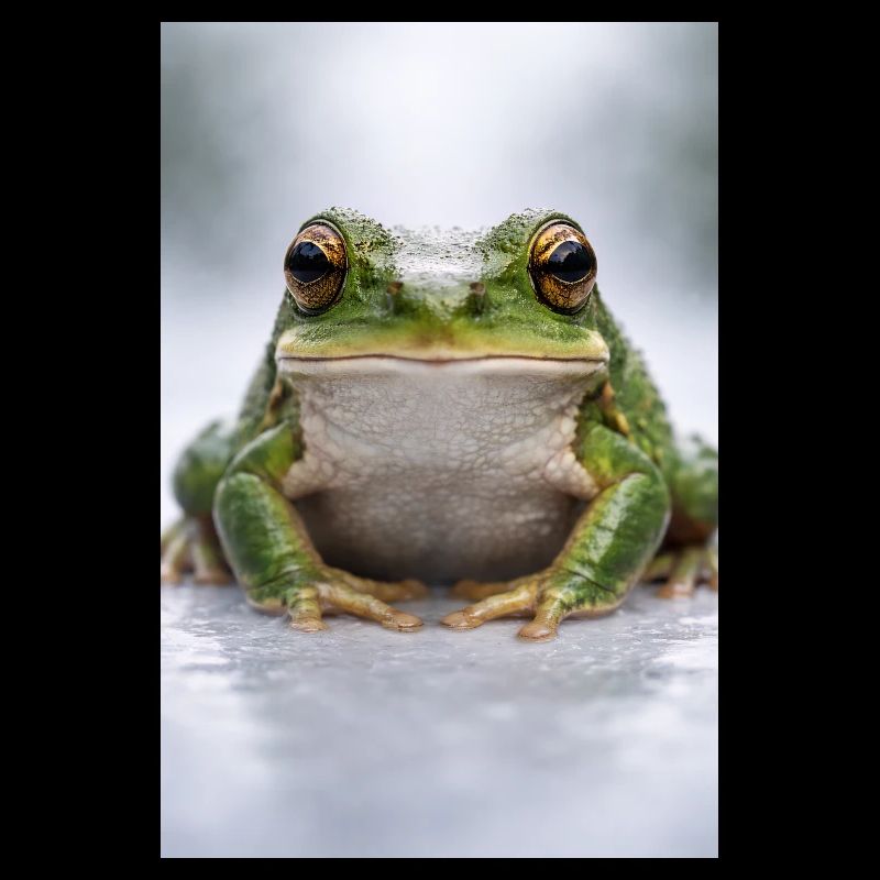 Grenouille verte au centre