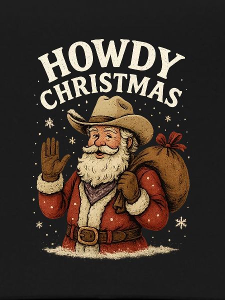 Howdy Christmas Western Santa