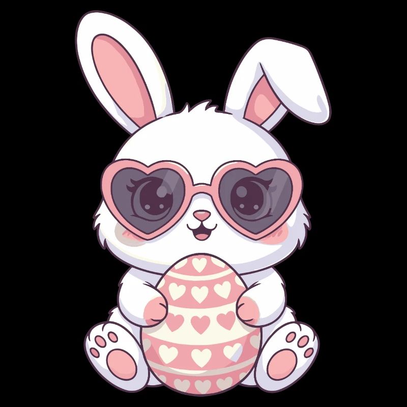 Heart Bunnies Easter Egg Charm