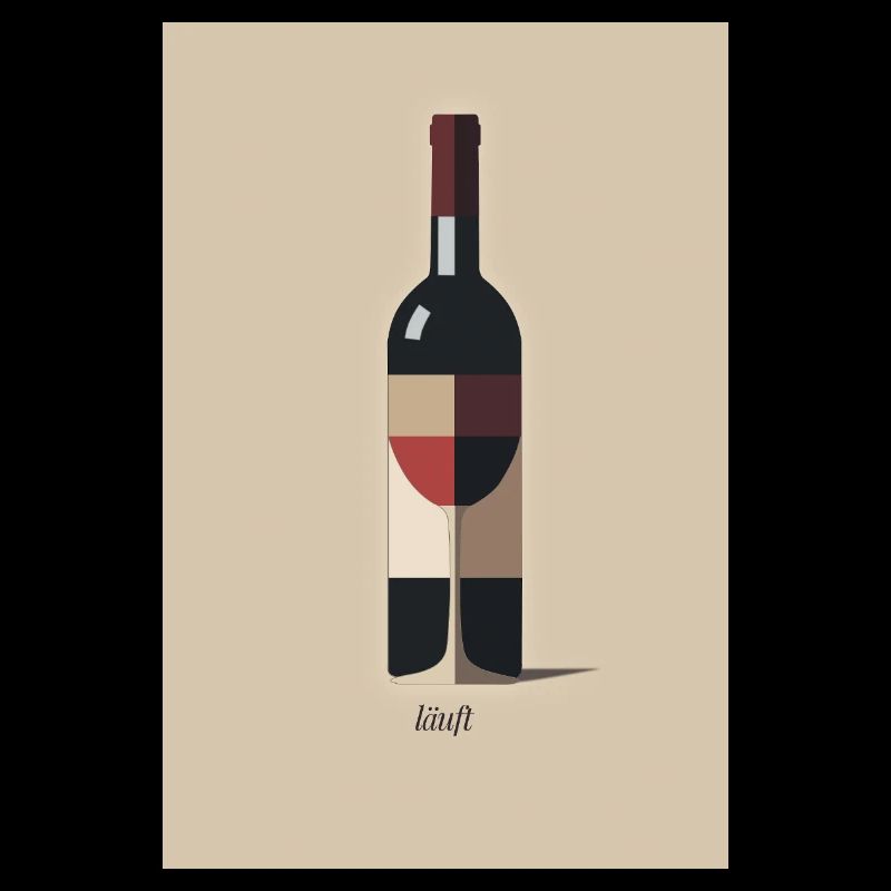 Wein Design minimalistisch läuft Spruch