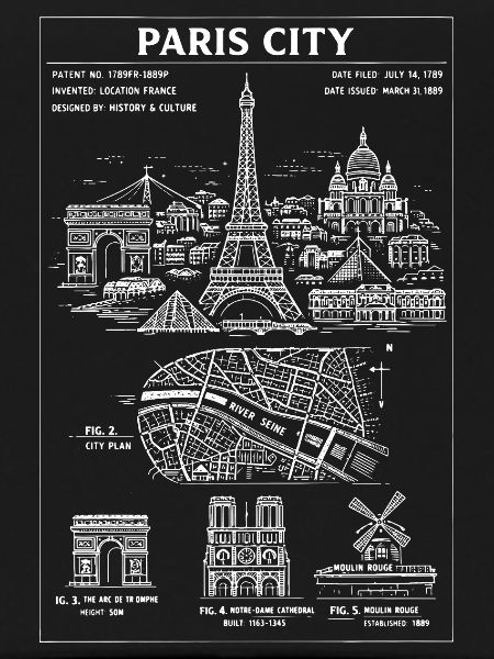 Paris Skyline Cityscape Tee