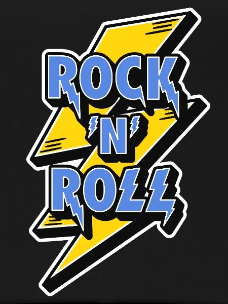 Rock'n'Roll-Logo mit Blitz