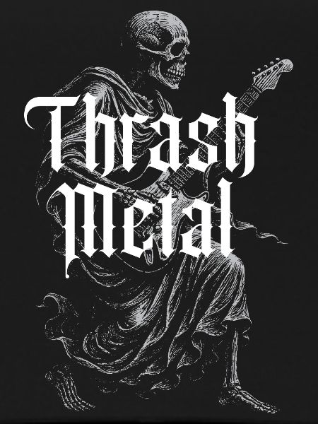 Thrash Metal Skeleton playing Guitar