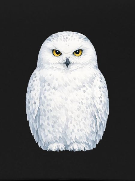 Wasserfarbene Schneeeule Illustration