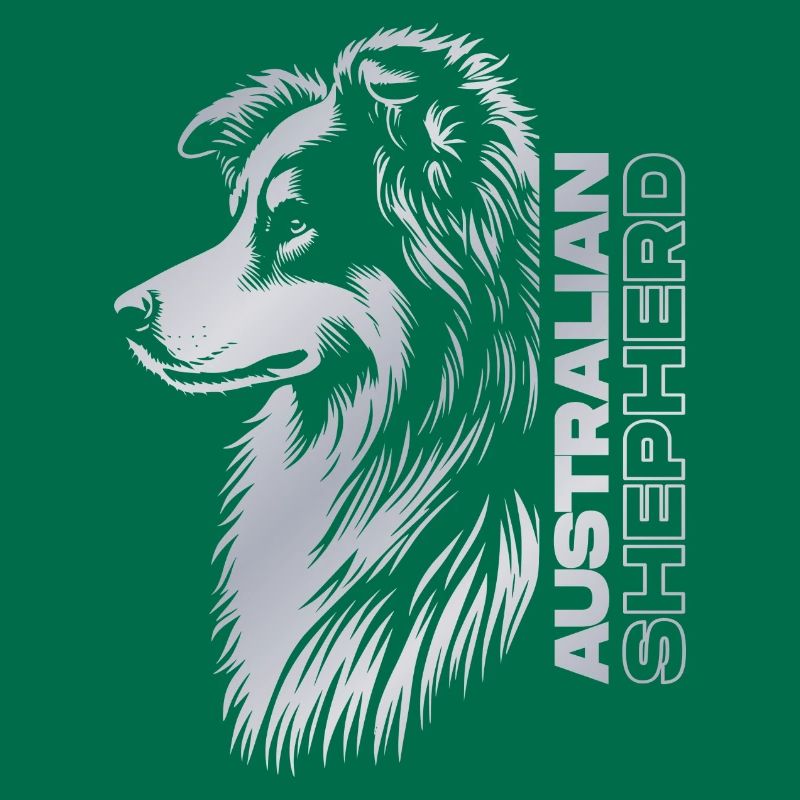 Australian Shepherd Portrait | Aussiekopf silber