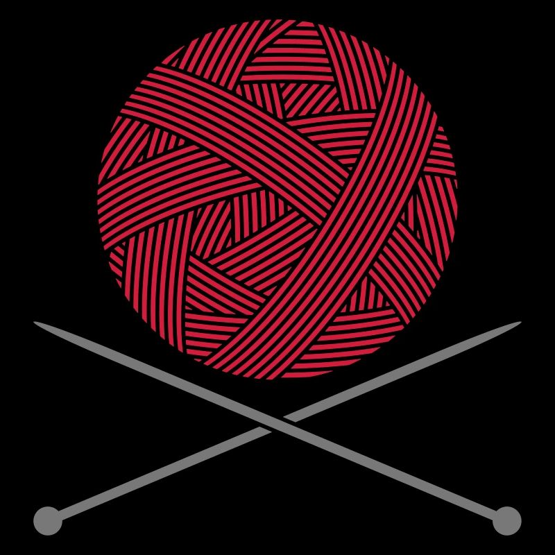 Knitting needle wool logo