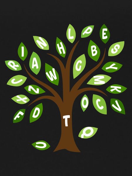 Alphabet leaf tree