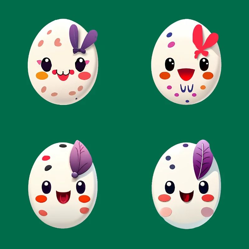 Four Colorful Eggs Easter Egg Easter