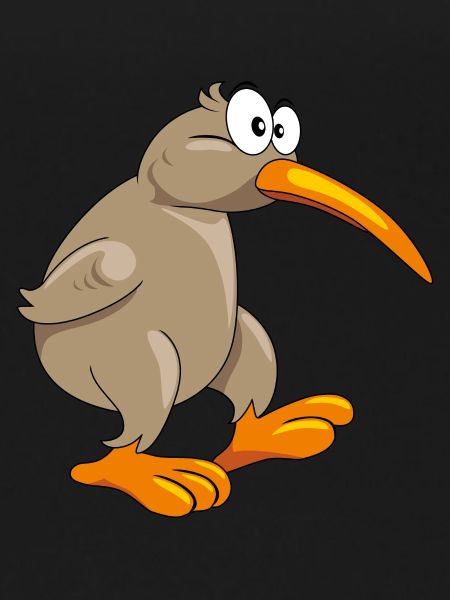 Pensive funny kiwi bird