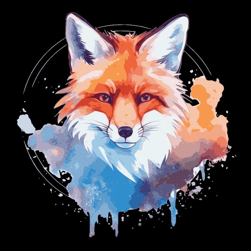 Renard aquarelle, Fox
