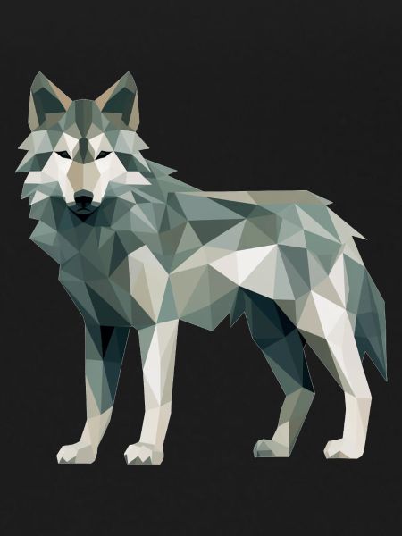 Wolf Geometric Drawing