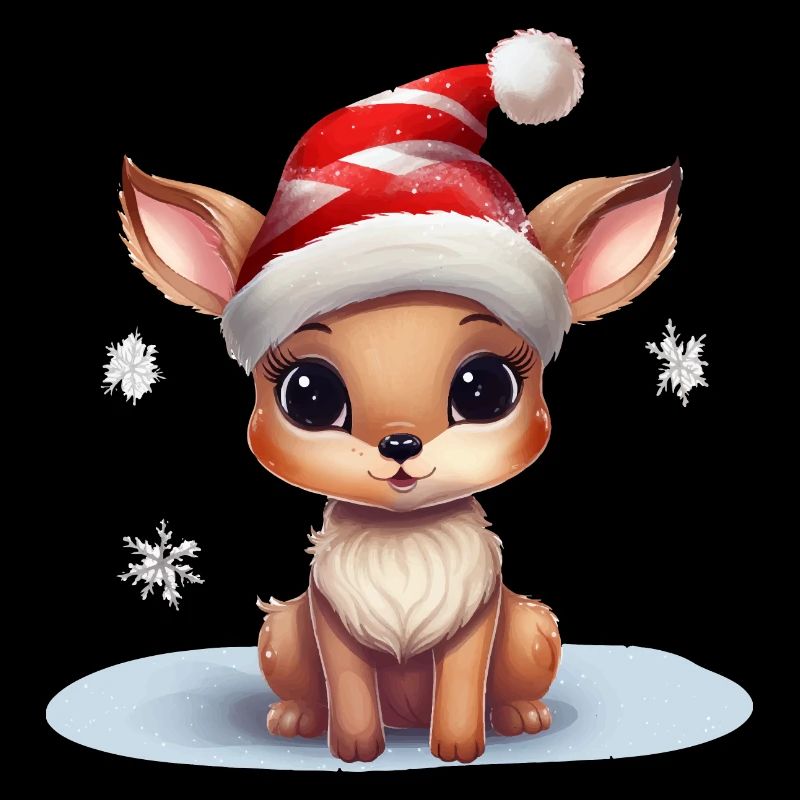 Fauve dans le style de Noël Joyeux Noël, Faon