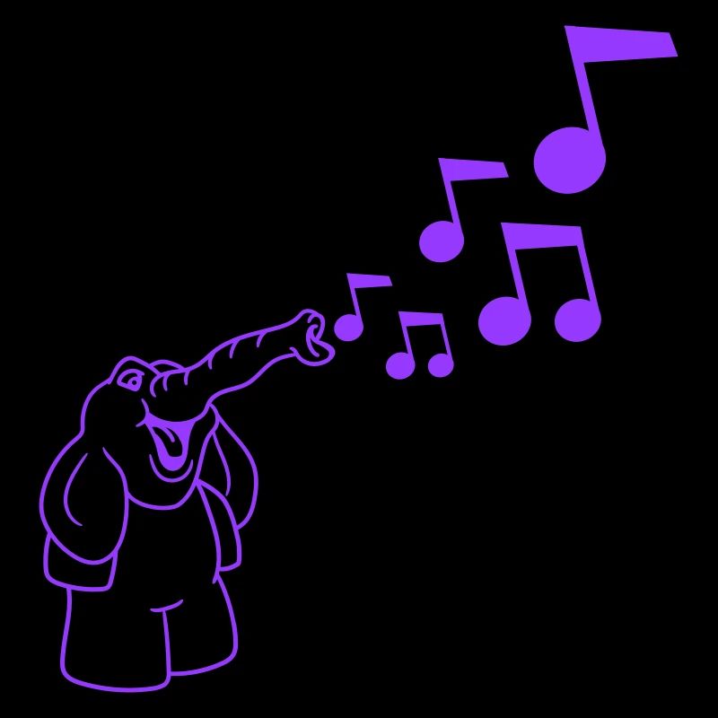 Mignon éléphant Notes de musique Trompe Sifflets Partitions
