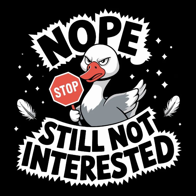 Uninterested Goose Stop Sign
