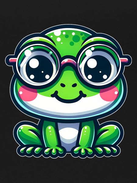 Cute frog with glasses