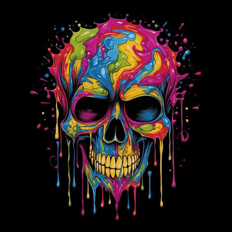 Bunter Popart Schädel