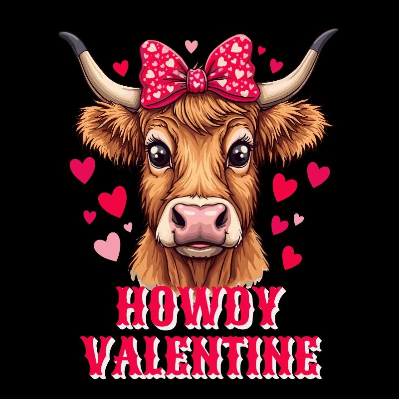 La Saint-Valentin Amour Scottish Highland Cattle Moo