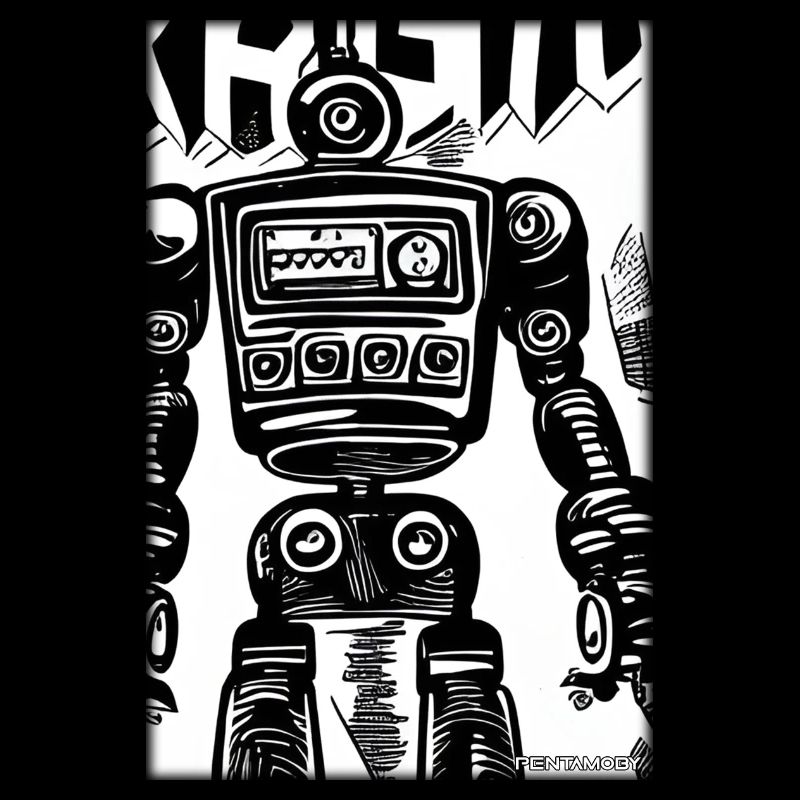 Roboter Comic Zukunft Cyborg Maschine Technik