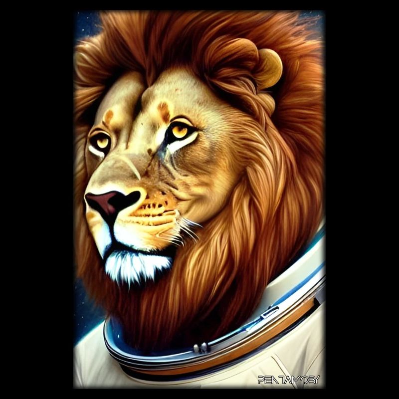 Leo Big Cat Astronaut Future Sci-Fi Technology