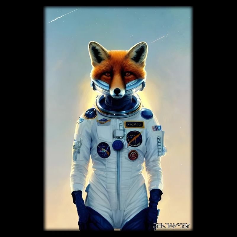 Fuchs Wildtier Astronaut Zukunft Sci-Fi Technik
