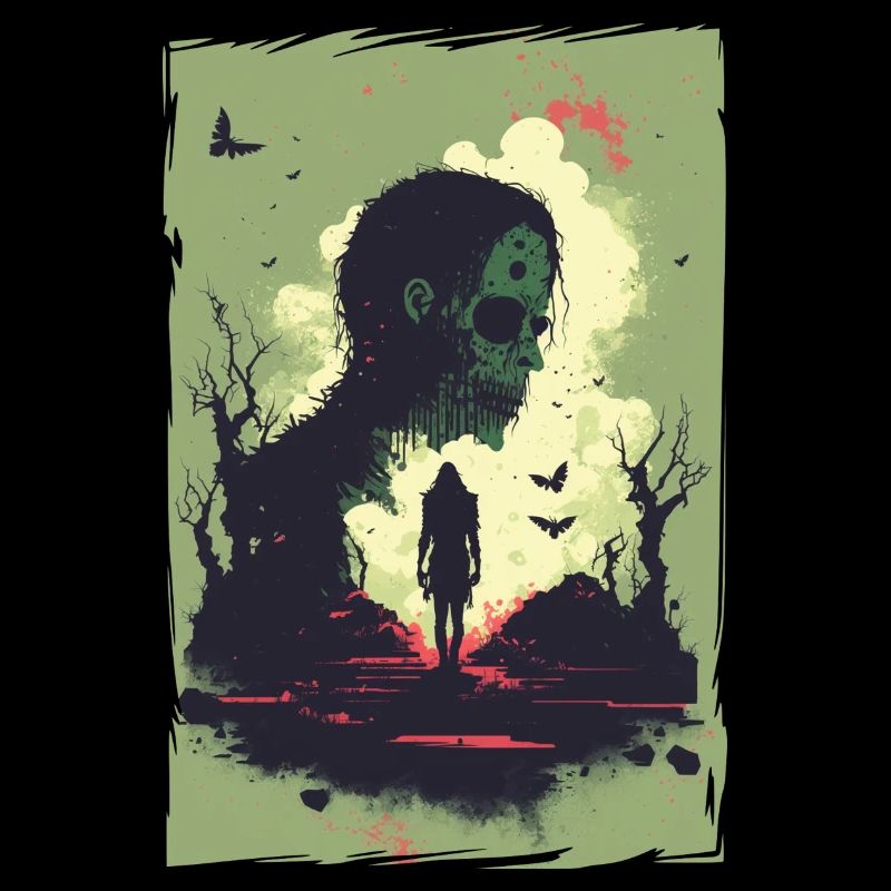 Zombie Illustration Minimalist Design