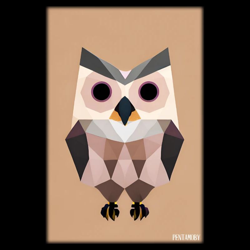 Eule Wütend Polygon Waldtier Wildnis Vogel Nacht