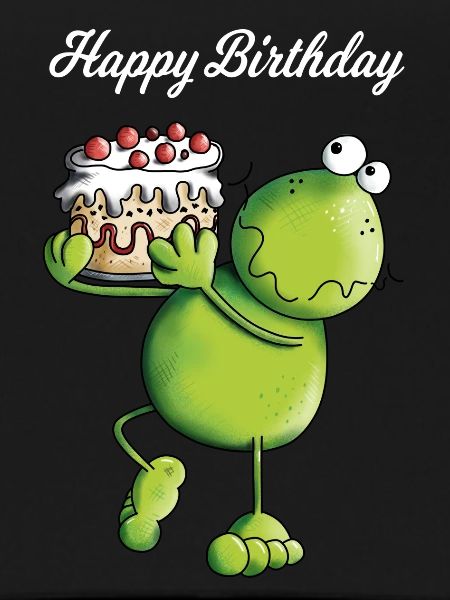 Birthday Frog - Cartoon - Comic