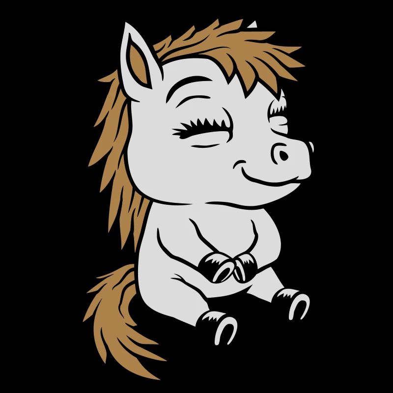 Kleines sitzendes Comic Pony