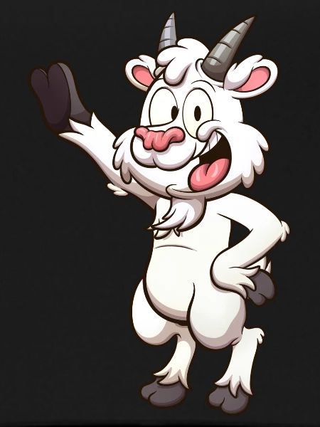 Friendly Smiling Cartoon Goat