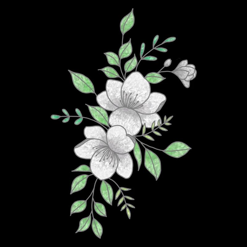 Fleur blanche et grise