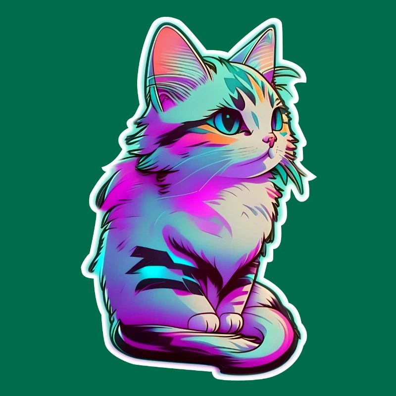 petit chaton eclairage néon - chat mignon