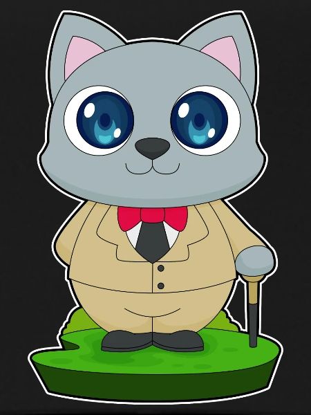 Cat Pensioner Walking Stick