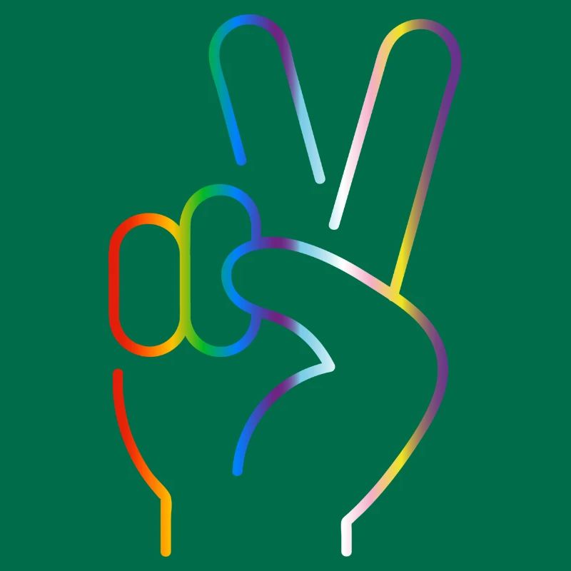 Signe de paix 2 doigts progrès fierté drapeau couleurs