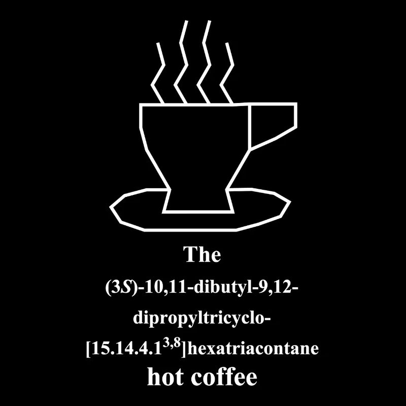 café chaud - IUPAC Nerd Humour - Chimie - blanc