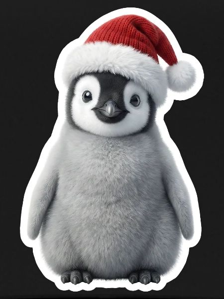 Little penguin in winter magic