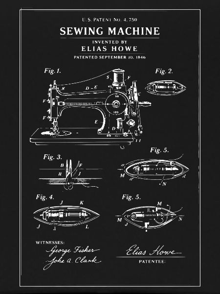 Blueprint Sewing machine Patent