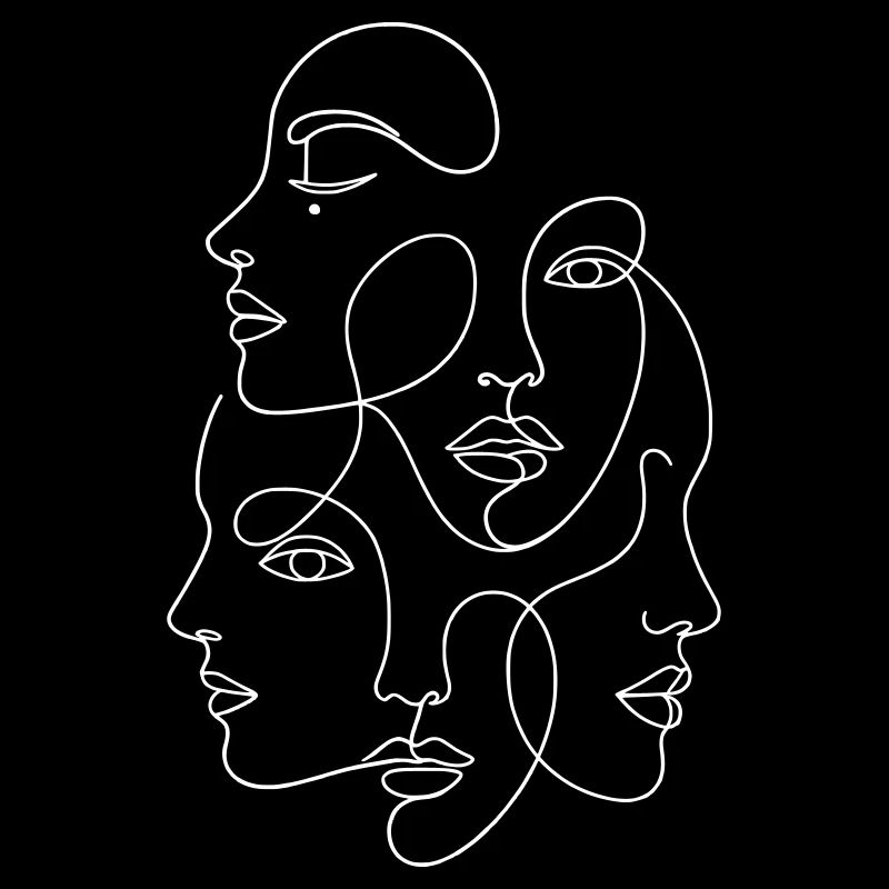 Minimalist One White Line Multi Face