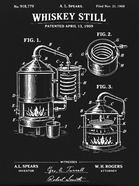 Whiskey Still Blueprint Sketch