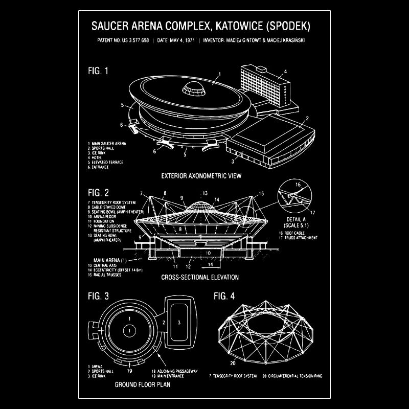Plan de l’Arène des Soucoupes Spodek Katowice