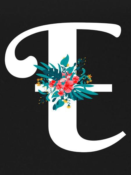 lettre E fleuris
