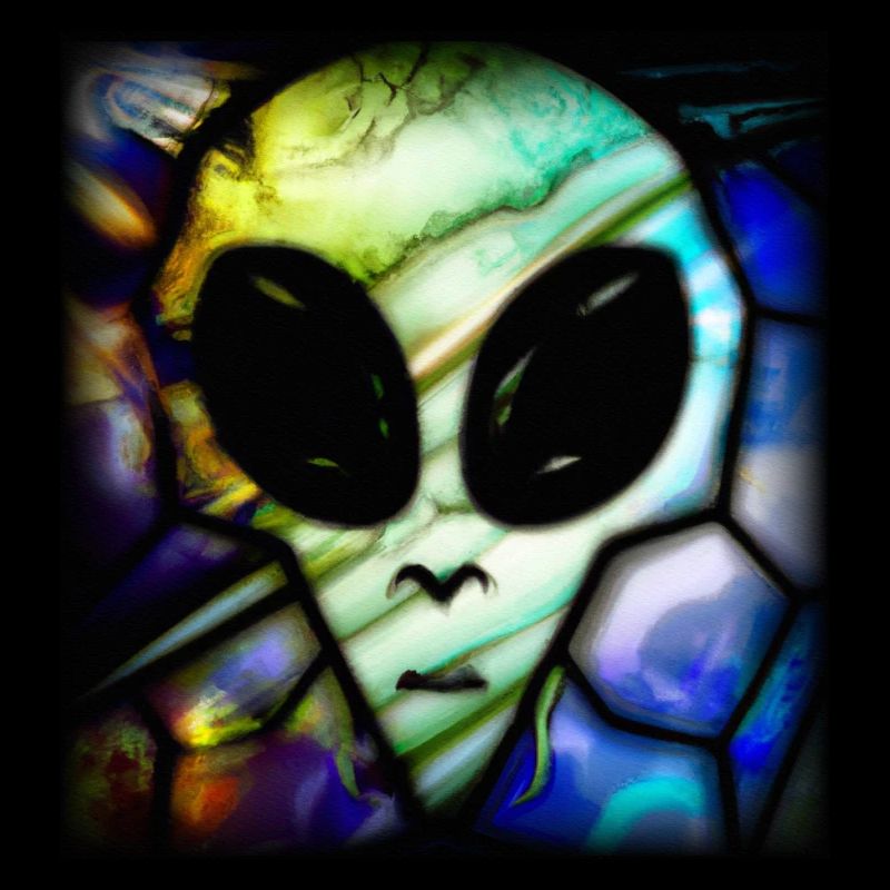 Stained glass alien