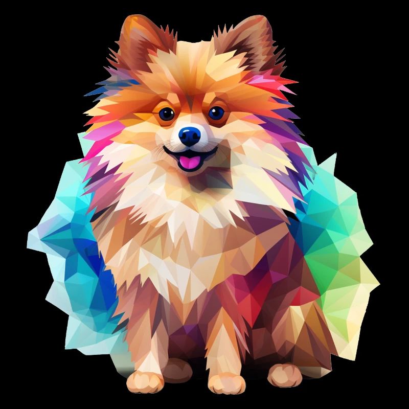 Miniature Spitz Geometric Drawing